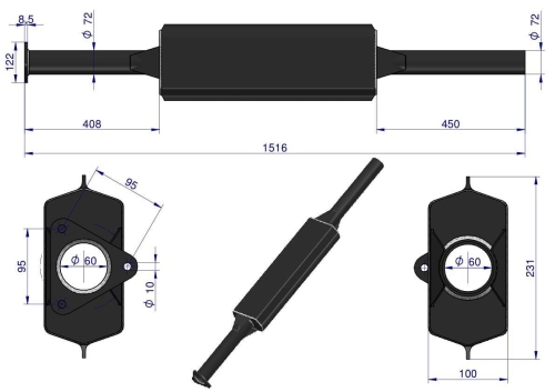 Tłumik emaliowany C-385 TURBO 2