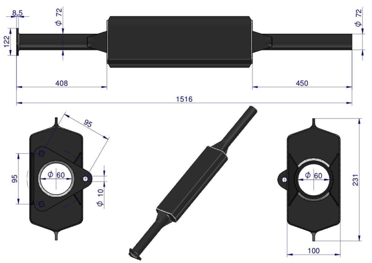 Tłumik emaliowany C-385 TURBO 2