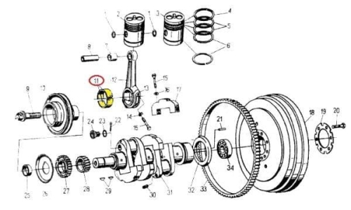 Kpl. panewek korbowodowych (nominalne) C-330 Bimet 2