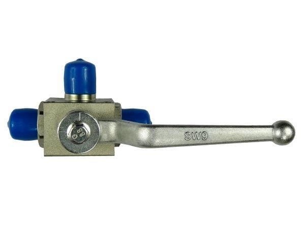 Zawór kulowy hydrauliczny 3-drożny M18x1.5 z otworami montażowymi 2
