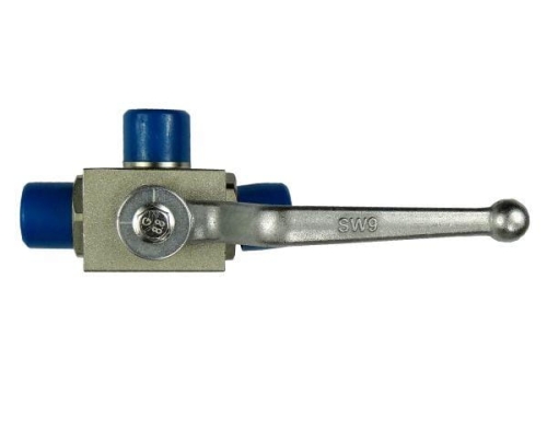 Zawór kulowy hydrauliczny 3-drożny M22x1.5 z otworami montażowymi 2