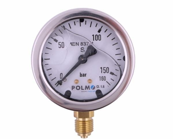 Manometr glicerynowy M63 0-160 bar dolne przyłącze G1/4" POLMO 2