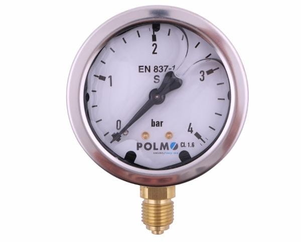 Manometr glicerynowy M63 0-4 bar dolne przyłącze G1/4" POLMO 2