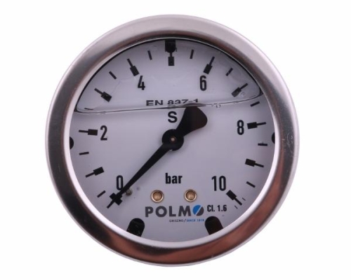 Manometr glicerynowy M63 0-10 bar tylne przyłącze G1/4" POLMO 2