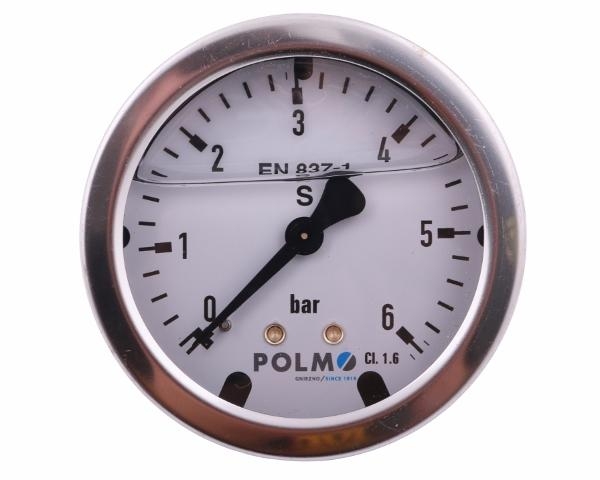 Manometr glicerynowy M63 0-6 bar tylne przyłącze G1/4" POLMO 2