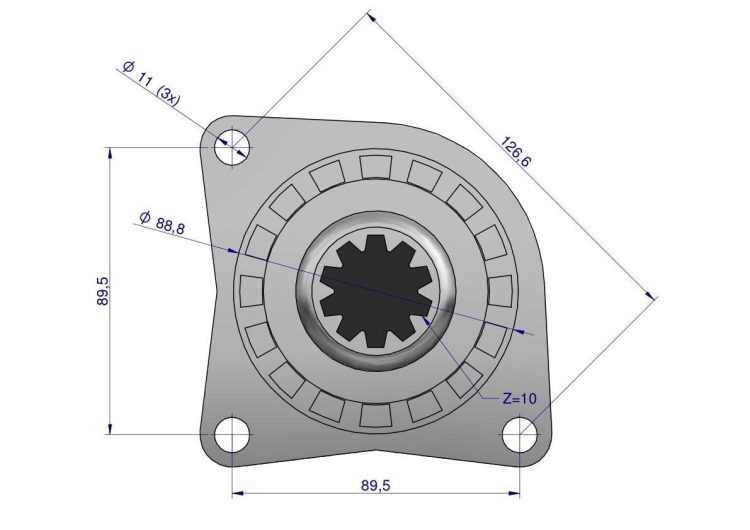 Rozrusznik z reduktorem (1004.4,6.354) New Holland, Massey Ferguson/Perkins 9142702 2