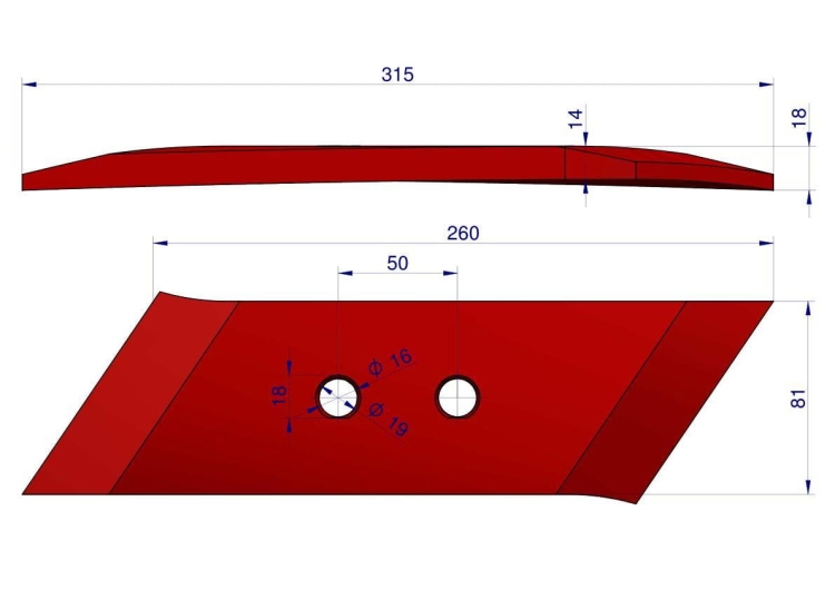 Dłuto prawe Pottinger Vulcan 930201250 2