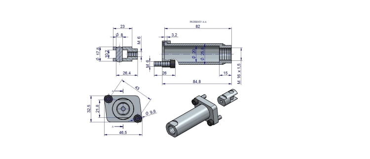 Zestaw (kit) do rozdzielacza hydraulicznego 40l/min - mocowanie linki 2