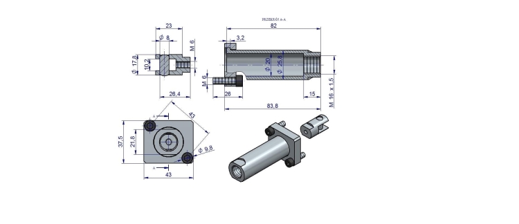 Zestaw (kit) do rozdzielacza hydraulicznego 80l/min - mocowanie linki 2