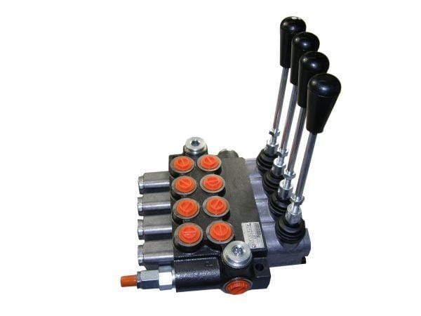 Rozdzielacz hydrauliczny czterosekcyjny z zatrzaskami (4) 40L