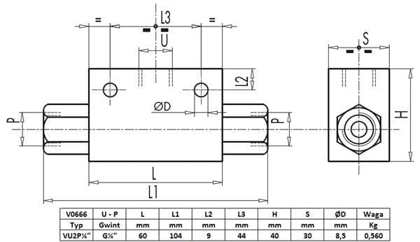 Zawór alternatywny 1/4" przepustowość 30L 3