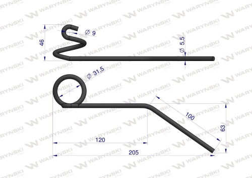 Palec sprężysty nagarniacza motowideł zastosowanie Claas 650500.0 Waryński (2)