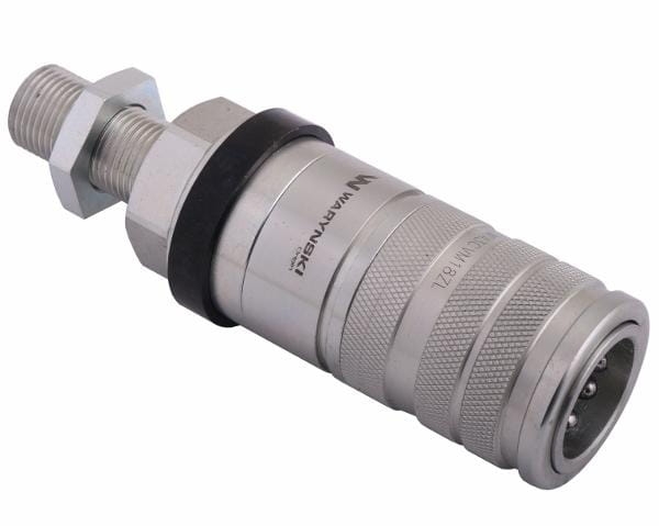 Szybkozłącze hydrauliczne zrywalne seria WIA3CV (3CFPV) gniazdo long M18x1.5 gwint zewnętrzny EURO PUSH-PULL (ISO 7241-A) Waryński 3