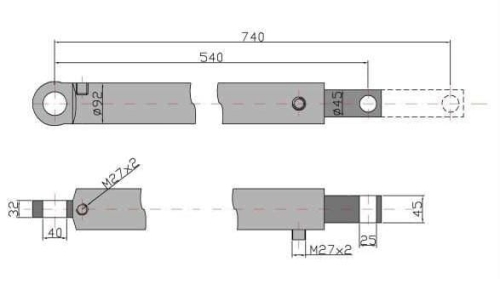 Cylinder hydrauliczny siłownik cyklop podpory lewy Kraj (2)
