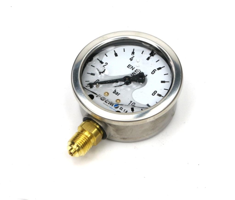 Manometr glicerynowy M63 0-10 bar dolne przyłącze G1/4" POLMO 3