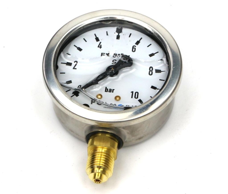 Manometr glicerynowy M63 0-10 bar dolne przyłącze G1/4" POLMO 4