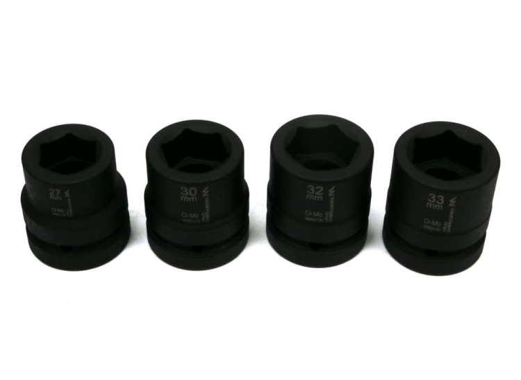 Zestaw nasadek udarowych 1" 4 cz. 27. 30. 32. 33 mm ze stali CrMo DIN 3129 Waryński 2