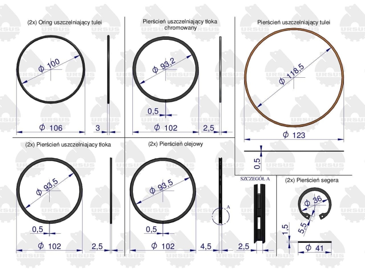Zestaw naprawczy silnika C-330 ORYGINAŁ URSUS (4)