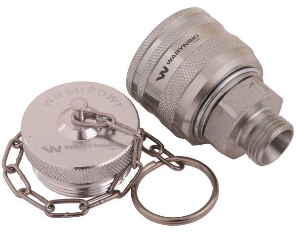 Komplet - zawór wtyczka (Bizon) M18x1.5 skręcane (ZSR6160102) z gwintowaną pokrywą/osłoną aluminiową Waryński