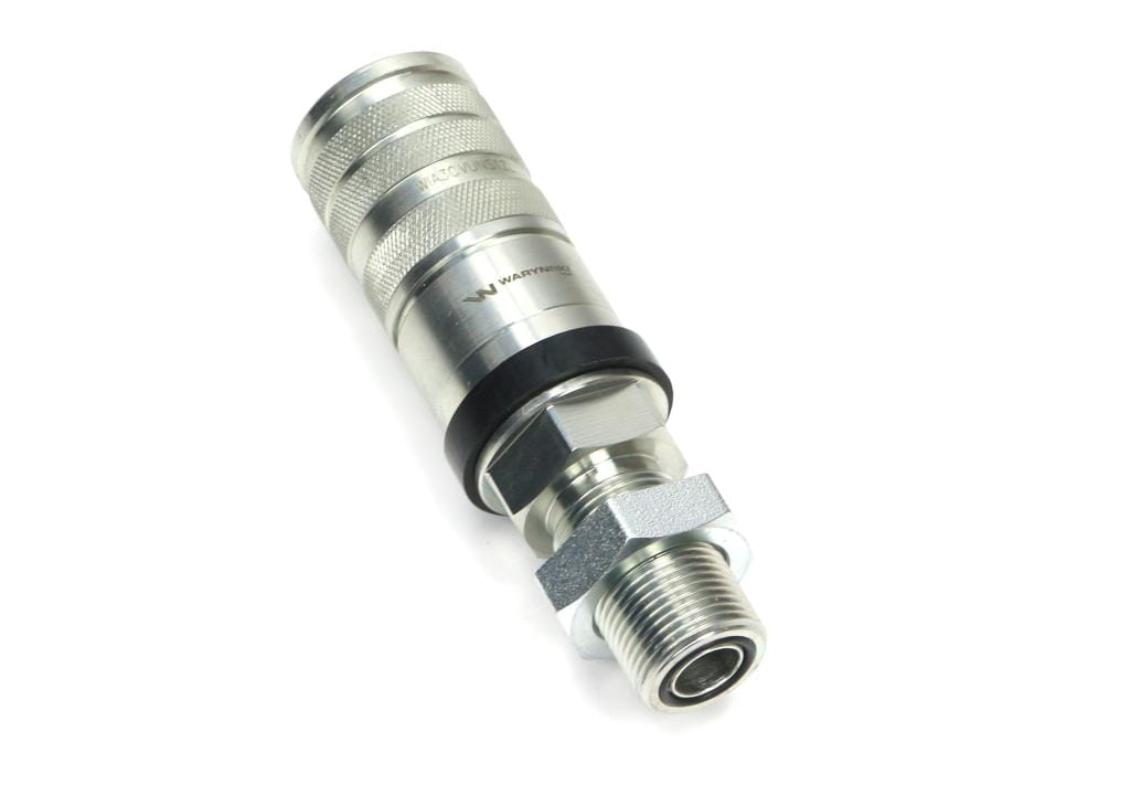 Szybkozłącze hydrauliczne zrywalne seria WIA3CV (3CFPV) gniazdo long 1" ORFS gwint zewnętrzny EURO PUSH-PULL (ISO 7241-A) Waryński