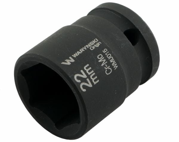 Nasadka udarowa sześciokątna 1/2". 22 mm. CrMo. DIN 3129. Waryński
