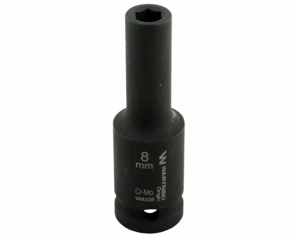 Nasadka udarowa sześciokątna długa 1/2" 8 mm CrMo DIN 3129 Waryński