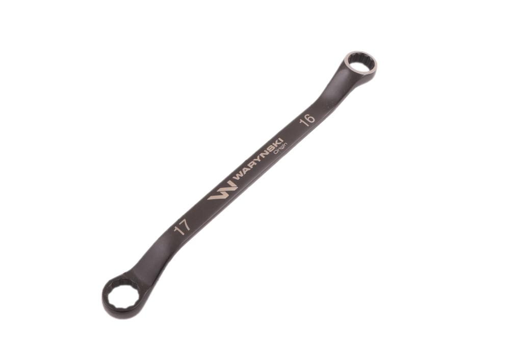 Klucz oczkowy odsadzony 16 x 17 mm CrV standard ASME B107.9 Waryński