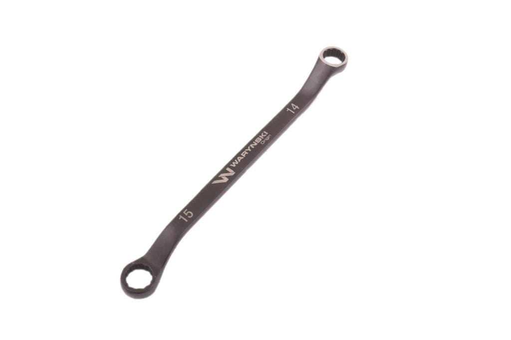Klucz oczkowy odsadzony 14 x 15 mm CrV standard ASME B107.9 Waryński
