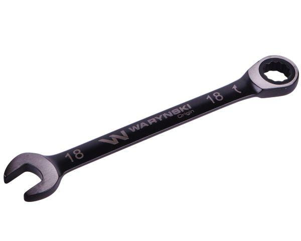 Klucz płasko-oczkowy 18 mm z grzechotką 72 zęby standard ASME B107-2010 Waryński