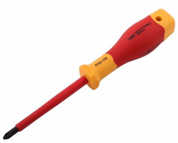 Wkrętak PH2 100 mm izolowany VDE stal S2 Waryński
