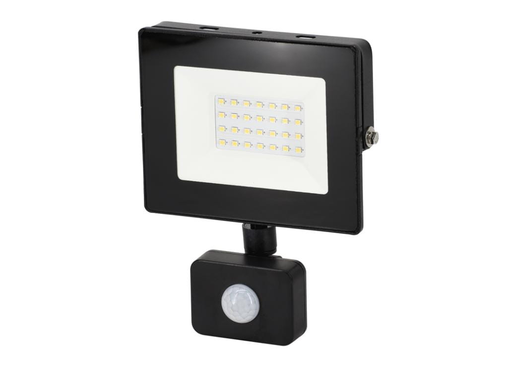 Naświetlacz LED SMD 20W 4000K 1600LM IP65 CZARNY Z CZUJNIKIEM RUCHU