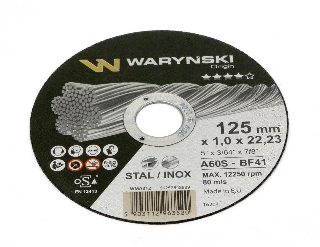 Tarcza do cięcia metalu 125 x1.0 x22.23 mm Waryński (opakowanie 5 szt)