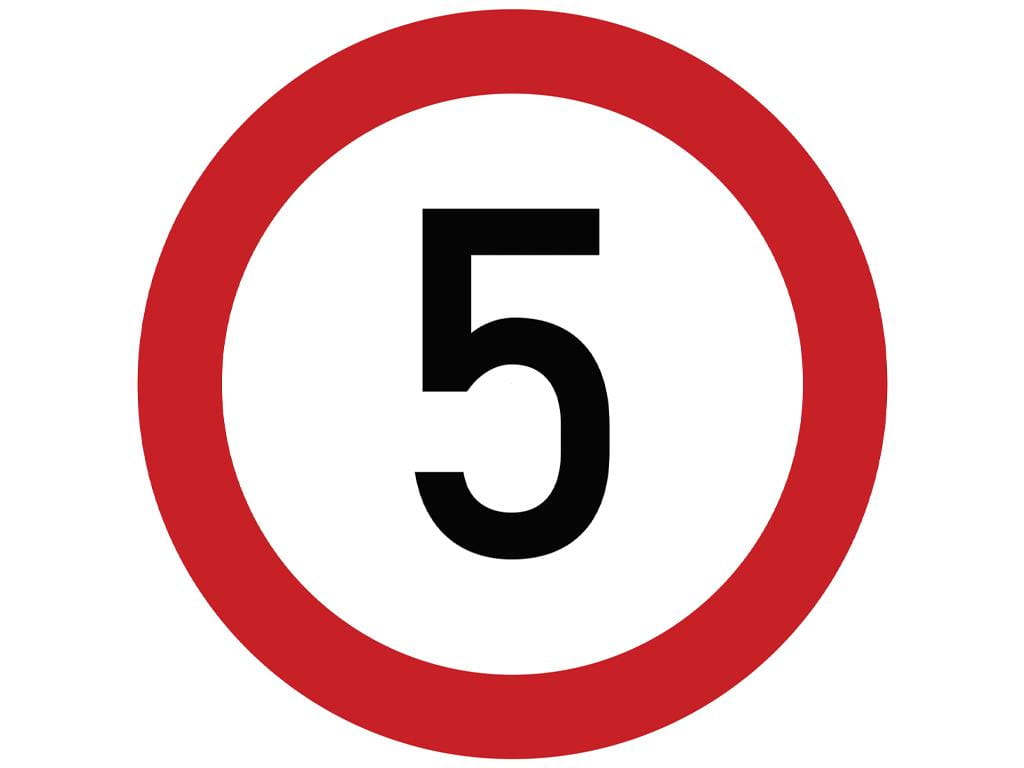Naklejka laminowana limit prędkości 5 km/h