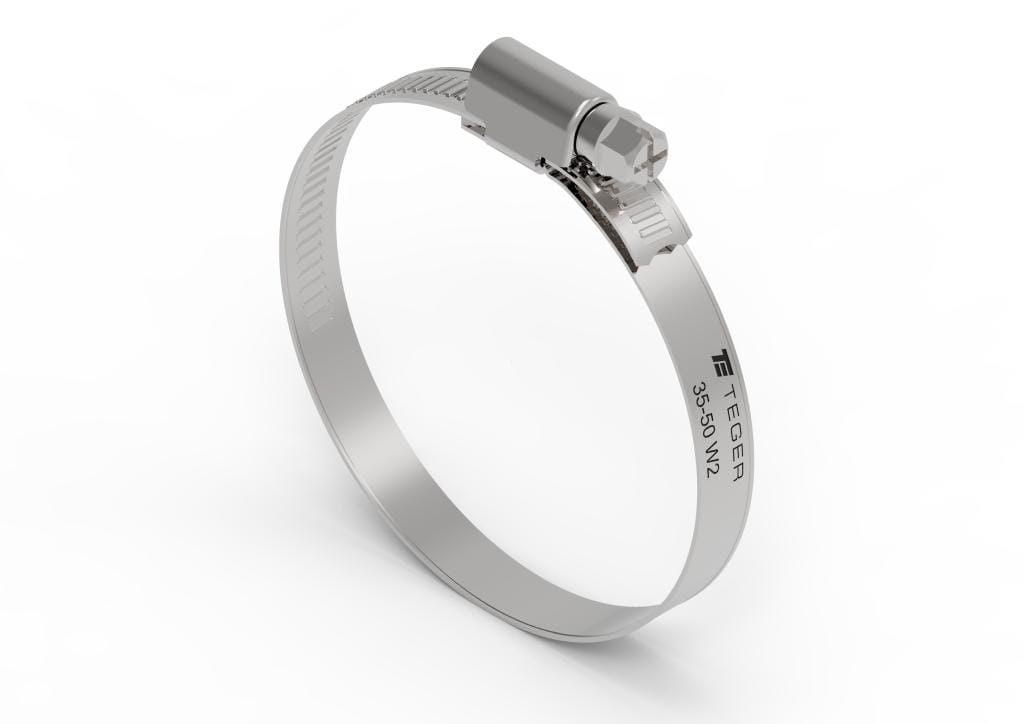 Opaska zaciskowa 35-50 (32-50) ślimakowa (obejma W2 - stal nierdzewna) szerokość 9mm TEGER ( sprzedawane po 50 )