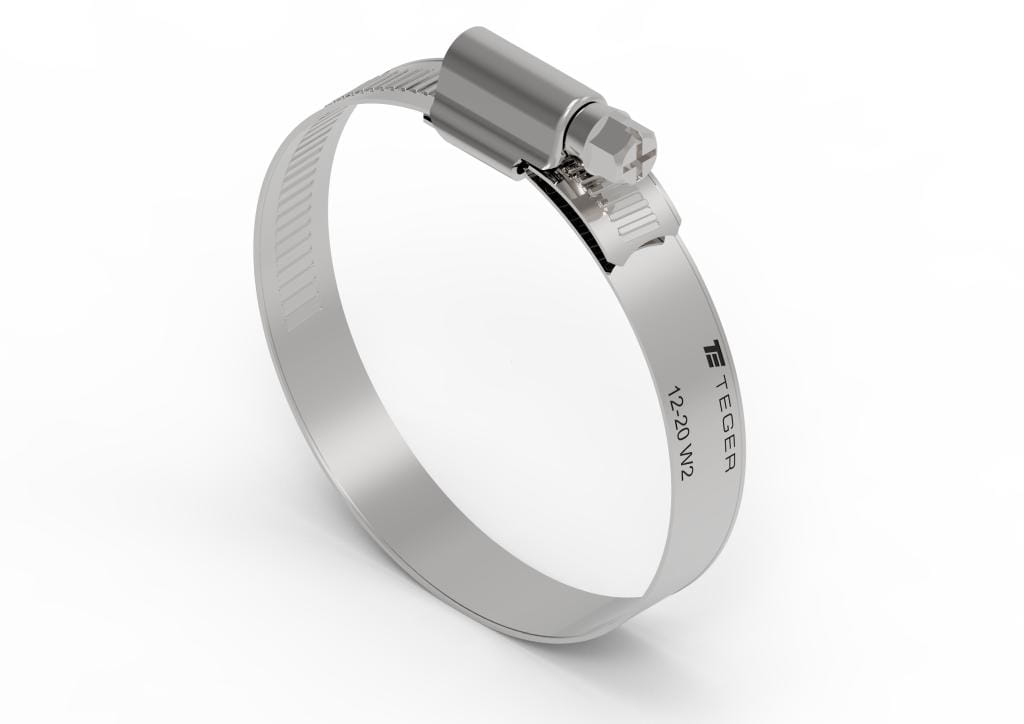 Opaska zaciskowa wzmocniona 12-20 ślimakowa (obejma W2 - stal nierdzewna) szerokość 12mm TEGER ( sprzedawane po 50 )