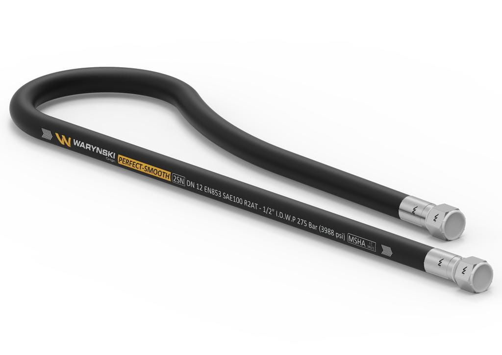 Przewód hydrauliczny gładki z uszczelnieniem - 275 bar gwint M22x1.5 prosta stożek/prosta płasko  L-1000mm DN12-2SN 27.5MPa Waryński