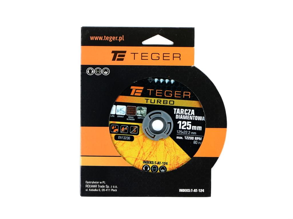 Tarcza diamentowa 125x22,23 mm TURBO TEGER