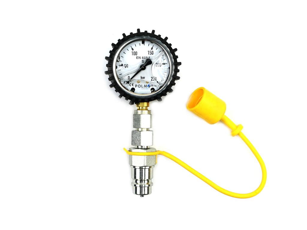 Zestaw pomiarowy ciśnienia hydrauliki z manometrem 250 bar wtyczka EURO Waryński