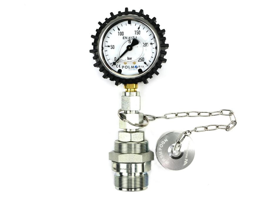 Zestaw pomiarowy ciśnienia hydrauliki z manometrem 250 bar gniazdo skręcane Waryński