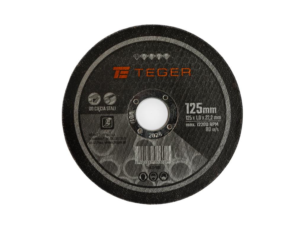 Tarcza korundowa do cięcia 125x 1.0 mm TEGER  (sprzedawane po 10 szt)