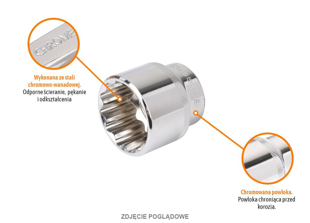 Klucz nasadowy 1/2" dwunastokątny 9 mm / TEGER