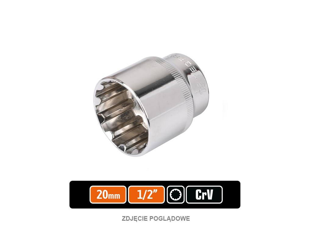 Klucz nasadowy 1/2" SPLINE 20 mm / TEGER