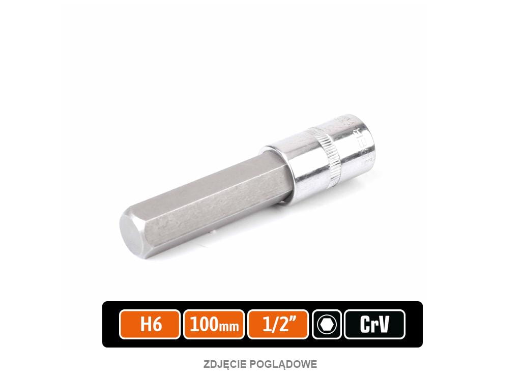 Klucz nasadowy 1/2" z bitem HEX 100 mm/H6 TEGER