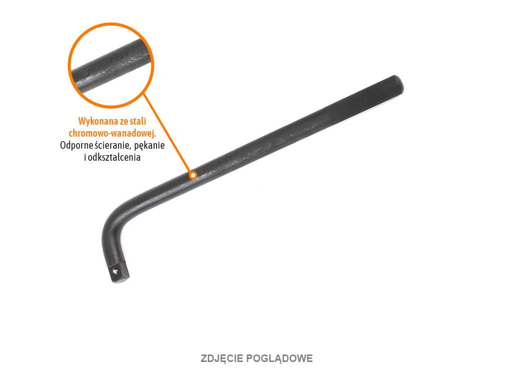 Pokrętło do nasadek TYP L 3/4" 450 mm - kute / TEGER