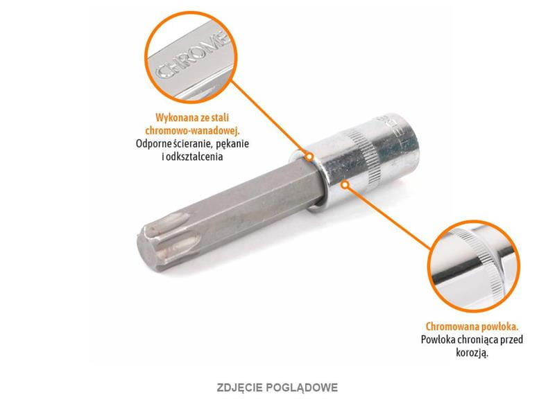Klucz nasadowy 1/2" z bitem TORX 100 mm/T50 / TEGER