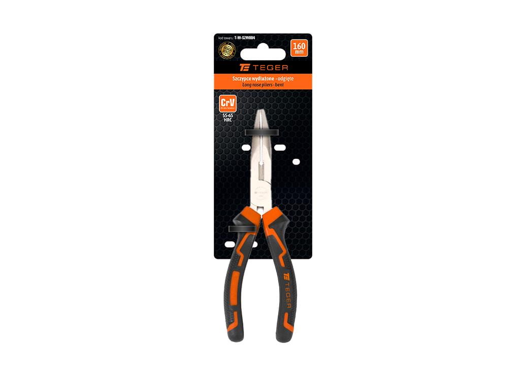 Szczypce wydłużone  - odgięte 160 mm TEGER