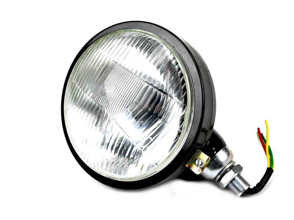 Reflektor przedni prawy (metalowy) na żarówkę z kołnierzem H4C-330/360 import