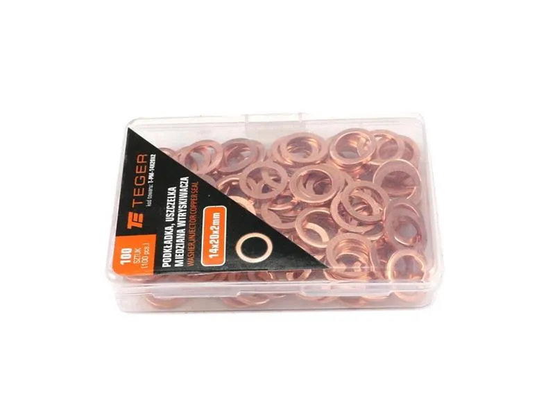 Podkładka uszczelka miedziana wtryskiwacza 14x20x2 50004140 Os-33-1 C-330  TEGER ( sprzedawane po 100 )