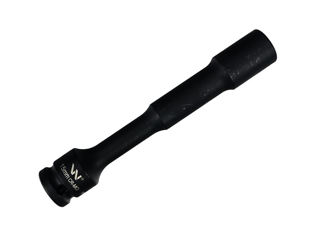 Nasadka udarowa 1/2", sześciokątna slim przelotowa ze stali CrMo 15mm długość 150 mm, stosowane w mechanice do kluczy udarowych, Waryński