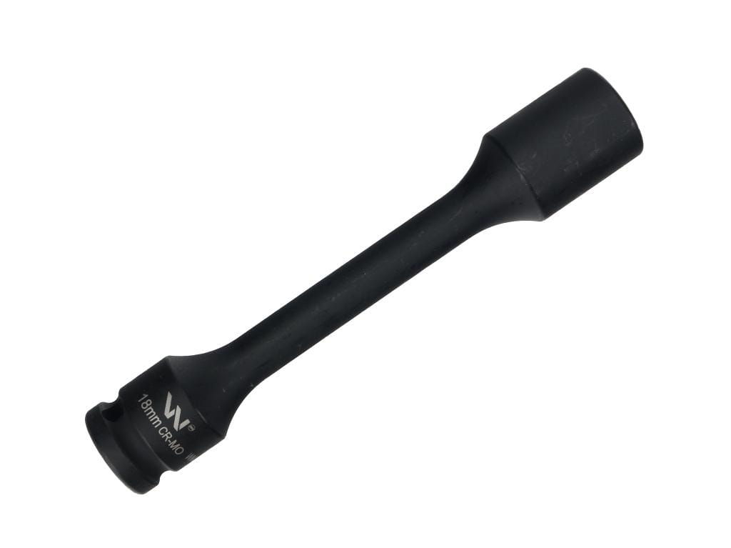 Nasadka udarowa 1/2", sześciokątna slim ze stali CrMo 18mm długość 150 mm, stosowane w mechanice do kluczy udarowych, Waryński